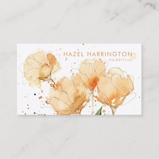 QR-kodskannerbar Blommigt för färgad slutfärgad va Visitkort (Framsida)