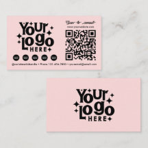 QR-kodskannerbar Social Media Rosa Business Logoty