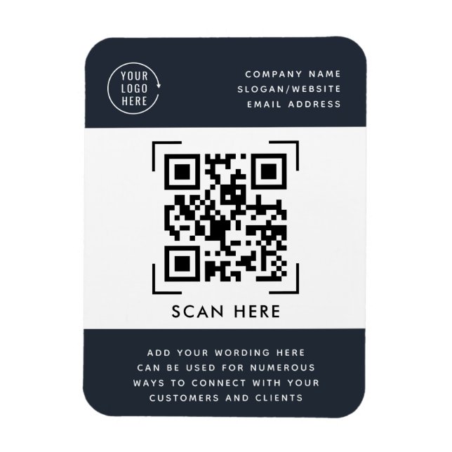QR-kodskanning | Affärslogo Kampanjmaterial  Magnet (Vertikal)