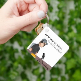 QR-kodskanning | Illustrerad poddmarknadsföring Nyckelring