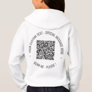 QR-kodskanningsinfo och Anpassningsbar text Hoodie T Shirt