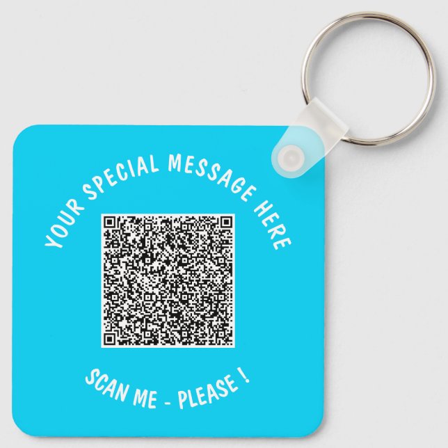 QR-kodskanningsinformationstext och Färg-nyckelked Nyckelring (Baksida)