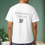 QR-kodskanningstext för Logotypen Long Business Co T Shirt<br><div class="desc">Befordra ditt företag med den här snyggten t-shirt,  med anpassningsbar logotyp,  QR-kod och text. Lägg enkelt till dina uppgifter genom att klicka på alternativet "anpassa".</div>