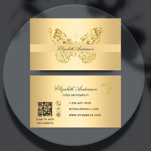 QR-kodskript för Butterfly guld Visitkort