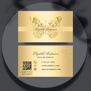 QR-kodskript för Butterfly guld Visitkort