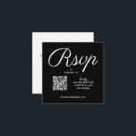 QR-kodskript för Chic Bröllop Tilläggskort<br><div class="desc">Dessa moderna bröllop-kort för svartvita chic är ett enkelt sätt för gästerna att få OSA på bröllop webbplats. Om du vill skapa din egen webbplats QR-kod anger du bara dess URL i textrutan när du anpassar korten. **Live Design Service kan hjälpa dig med layouten för ditt mönster eller färg om...</div>