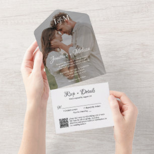 QR-kodskript för Snyggt Photo Monogram Bröllop