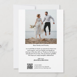 QR-kodskript Modern Bröllop Photo Tack Kort