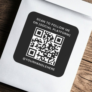 QR-kodsökning för att följa mig på social-mediesva Fyrkantigt Klistermärke