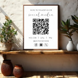 QR-kodsökning för vit sökning för att följa oss i  Poster<br><div class="desc">Vi presenterar vårt QR Code White "Scan To Följ oss on Social Network"-tecken, perfekten med modern anslutning och förlovning för ditt företag eller din verksamhet. Det här slående pedestal-tecknet är mer än bara dekoration. Det är en interaktiv port till din digitala närvaro. Med en dynamisk QR-kod får dina kunder inbjudan...</div>
