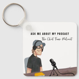 QR-kodsökning | Illustrerad podradio-marknadsförin Nyckelring