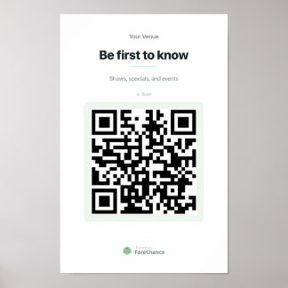 QR-kodsposter för restauranger och butiker, 11x17 Poster