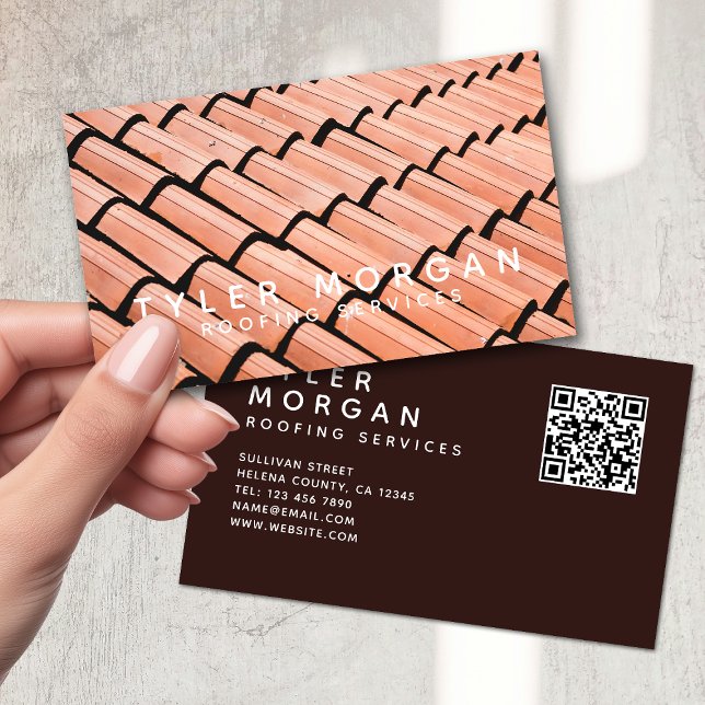 QR-kodsroofingtjänster Visitkort (Skapare uppladdad)