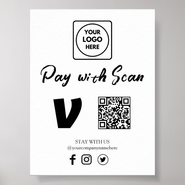 QR-kodsskanning för att visa affärsbetalning Poster (Framsidan)