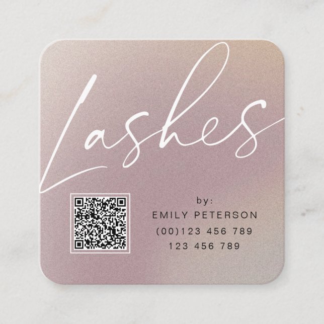 QR-kodtillägg för modern chic   Fyrkantigt Visitkort (Framsida)