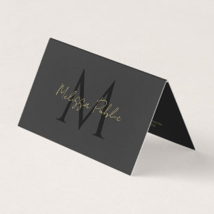 QR-kodtypsskriptet Guld Black Folged Visitkort