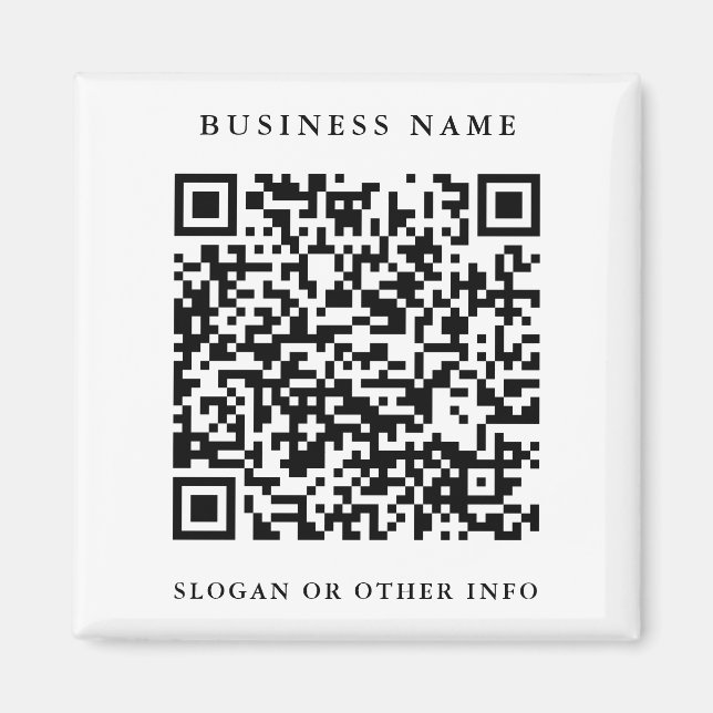 QR-kodwebbplats Länk till svartvitt Magnet (Framsidan)