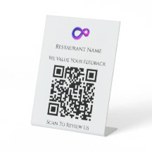 QR-kundåterkoppling recension skylt