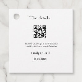 QR lägg till par för information om bröllop webbpl Gåvor Etiketter
