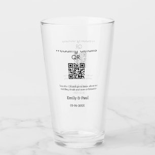 QR lägg till par för information om bröllop webbpl Glaskopp