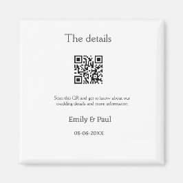 QR lägg till par för information om bröllop webbpl Magnet