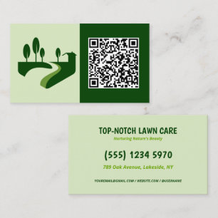 🍃 QR Landscaping Gräsmatta Mower Visitkort