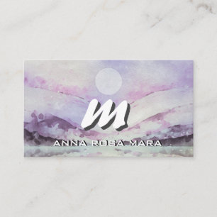 *~* QR LILA Abstrakt liggande natur AP93 Visitkort