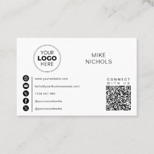 QR-Logotyp - affärsanslutning med USA:s minimalist Visitkort