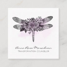 *~* QR LOGOTYP Blommigt Watercolor GRÅTT Dragonfly