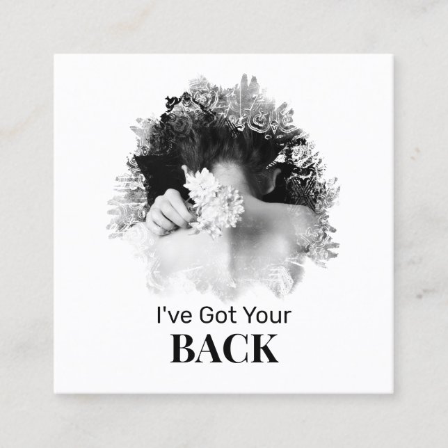 *~* QR Logotyp Chiropractor Chiropraktic Spa Photo Fyrkantigt Visitkort (Framsida)