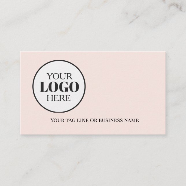 QR-Logotyp - enkel mjuk Rosa Visitkort (Framsida)