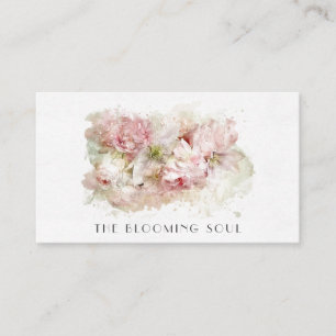*~* QR-Logotyp FotoBlommigt Rosa AR26-Vintage Visitkort