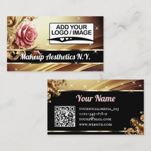 QR Logotyp Image Template Golden Ro Luxury Visitkort