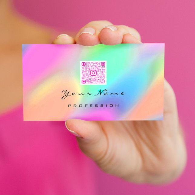 QR Logotyp Makeup Artist Hair Nagel Rosa Visitkort (Skapare uppladdad)