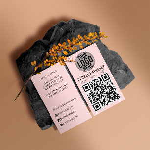 QR-Logotyp Modern enkel Professionell för Rosa Visitkort