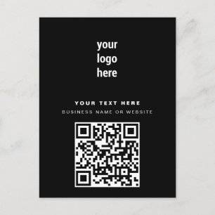QR-Logotyp - modern, minimalistisk, svart Helg Vykort