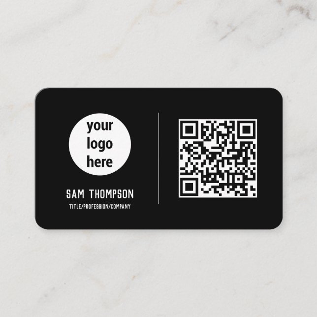 QR-Logotyp - modern minimalistisk Visitkort (Framsida)
