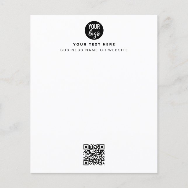 QR-Logotyp - modern, minimalistisk vit (Framsida)