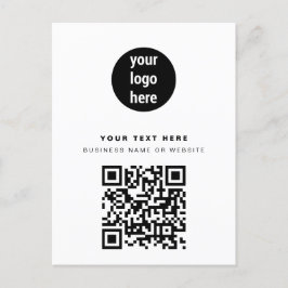 QR-Logotyp - modern, minimalistisk vit Helg Vykort