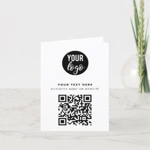 QR-Logotyp - modern, minimalistisk vit Helgkort