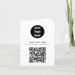 QR-Logotyp - modern, minimalistisk vit Tack Kort