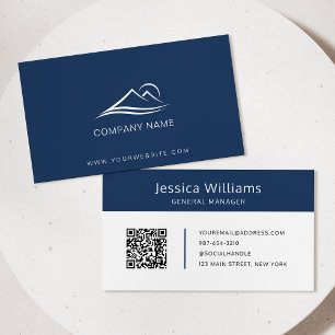 QR-Logotyp - modern Professionell blå Visitkort
