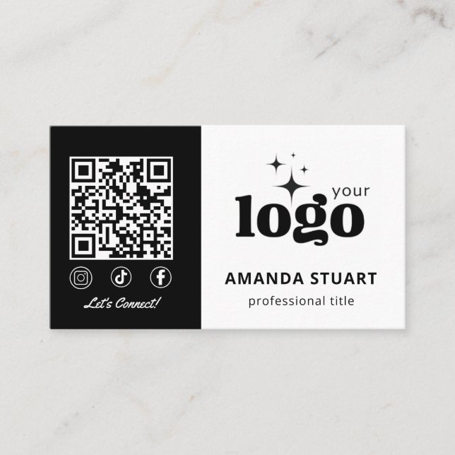 QR-Logotyp - Modern Professionell - mall Visitkort (Framsida)