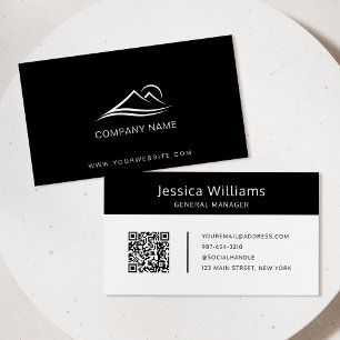QR-Logotyp - modern Professionell, svart Visitkort