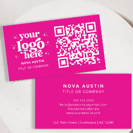 QR-Logotyp - Modern Shock rosa för Professionell a Visitkort