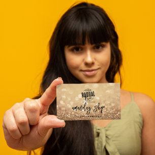 QR Logotyp Online Shop Guld Glitter Visitkort
