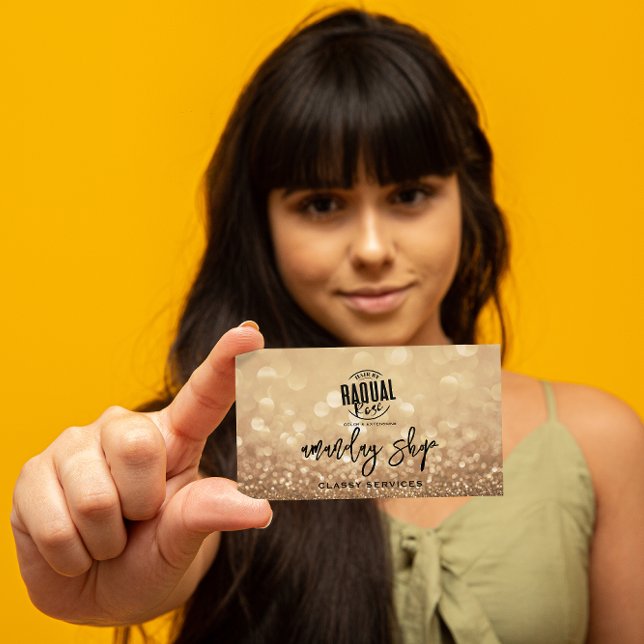 QR Logotyp Online Shop Guld Glitter Visitkort (Skapare uppladdad)