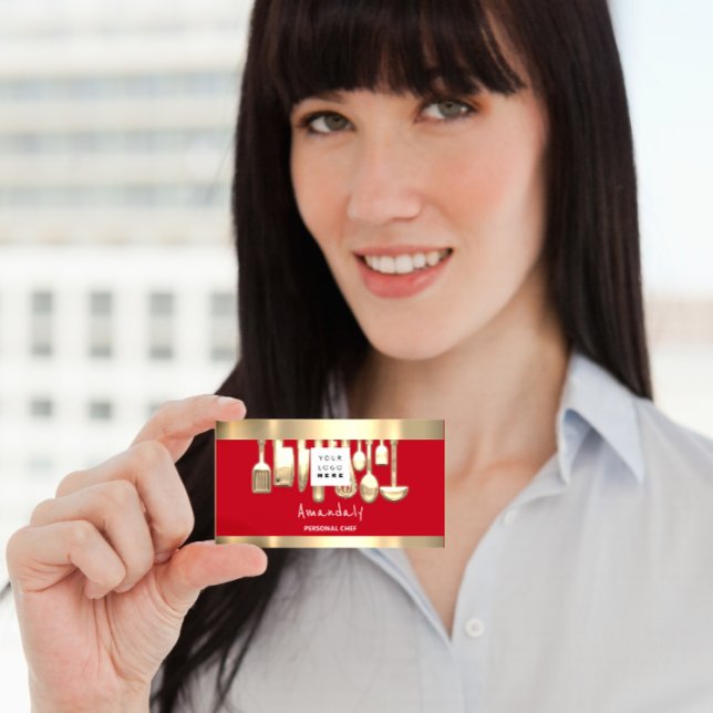 QR Logotyp Personal Chef Cooking Restaurant Food R Visitkort (Skapare uppladdad)