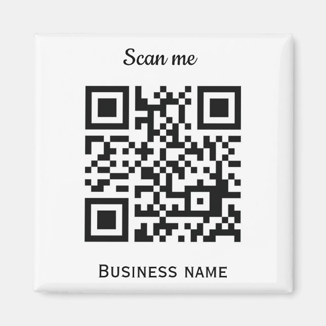 QR-Logotyp - Professionell, Anpassningsbar, svart Magnet (Framsidan)