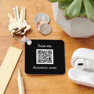 QR-Logotyp - Professionell, Anpassningsbar, svart Nyckelring